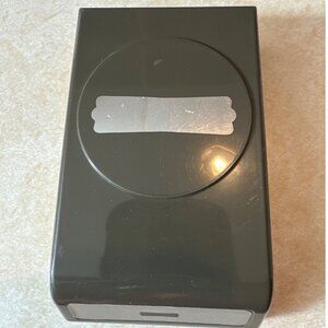 Stampin Up! Label Punch Scalloped Rectangle Design Heavy-Duty Craft Tool Gray